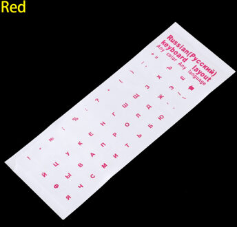 Russische Letters Pvc Toetsenbord Stickers Transparante Waterdichte Zelfklevende Cover Toetsenbord Sticker Toetsenbord Protector Rood