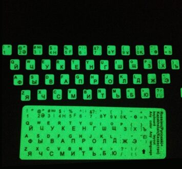 Russische Letters Ultrabright Fluorescentie Lichtgevende Toetsenbord Sticker