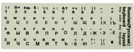 Russische Letters Ultrabright Fluorescentie Lichtgevende Toetsenbord Sticker