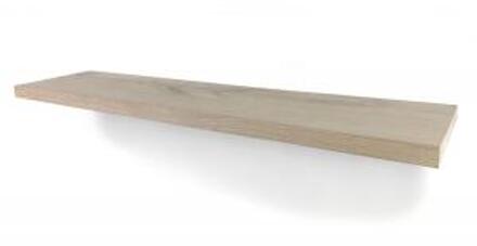 Rustiek eiken zwevende wandplank 25mm massief recht 170 x 14 cm Bruin