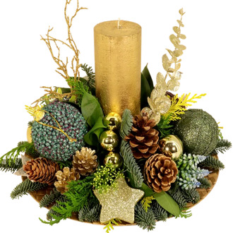 Rustiek kerststuk ca. Ø 35 cm