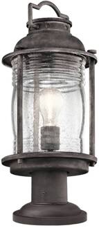 Rustiek ontworpen sokkellamp Ashland Bay zink, helder