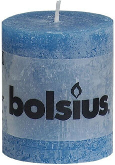 rustiek stompkaars 80x68 blauw Rustiekkaarsen Multikleur