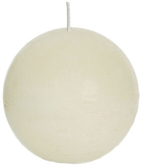 rustieke bolkaars - ivoorwit - 1x - D8 cm - 24 branduren - ronde kaarsen Creme