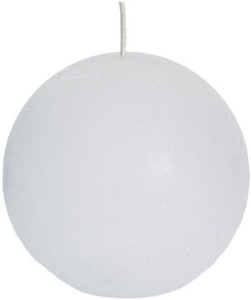 rustieke bolkaars - wit - 1x - D8 cm - 24 branduren - ronde kaarsen