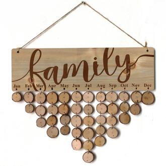 Rustieke Familie Verjaardag Herinnering Kalender Houten Board Diy Muur Opknoping Plaque Teken Thuis Party Event Anniversary Decoratie