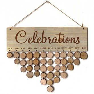 Rustieke Familie Verjaardag Herinnering Kalender Houten Board Diy Muur Opknoping Plaque Teken Thuis Party Event Anniversary Decoratie
