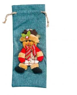 Rustieke Jute Jute Wijn Zakken Koord Wijnfles Covers Herbruikbare Fles Wrap Pakket Wijn Zakken Blauw