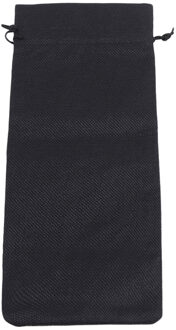 Rustieke Linnen Trekkoord Wijnfles Cover Bruiloft Decor Set Wijn Zak Verpakking Bag Carrier Voor Gifting En Decoreren zwart