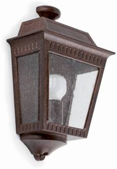Rustieke outdoor wandlamp Argot Oxide bruin, helder