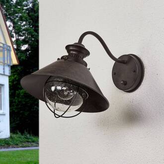 Rustieke outdoor wandlamp Nautica Oxide bruin, helder