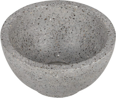 Ruz waskom - terrazzo - Ø 23 x 12 cm - grijs - groen