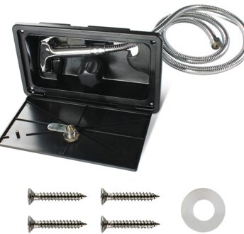 Rv Douche Box Kit Met Lock-Inclusief Douche Kraan Slang Douche Wand Voor Boot Marine Camper Camper Caravan Accessoires zwart