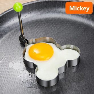 Rvs 5 Stijl Fried Egg Pancake Shaper Omelet Mold Mould Frituren Ei Koken Gereedschap Keuken MICKEY