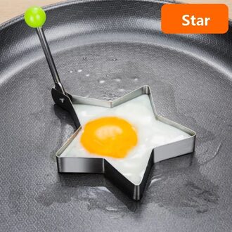 Rvs 5 Stijl Fried Egg Pancake Shaper Omelet Mold Mould Frituren Ei Koken Gereedschap Keuken ster