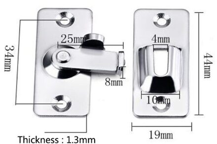 Rvs 90 Graden Gesp Haak Deurvergrendeling Bolt Voor Schuifdeur Venster Kit
