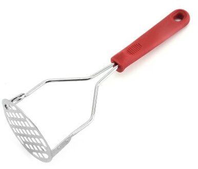 Rvs Aardappelstamper, Zoete Aardappelstamper, Aardappel Pers, Knoflookpers, hand-Held Lange Steel Duurzaam Drukken Sap Rood