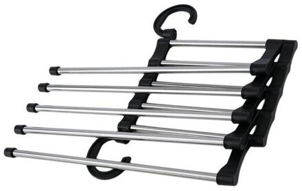 Rvs Abs Broek Hanger Sjaal Hanger Stevige Intrekbare Plastic Rack Duurzaam Wit Multifunctionele Kleding Stand zwart