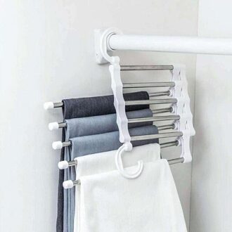 Rvs Abs Broek Hanger Sjaal Hanger Stevige Intrekbare Plastic Rack Duurzaam Wit Multifunctionele Kleding Stand