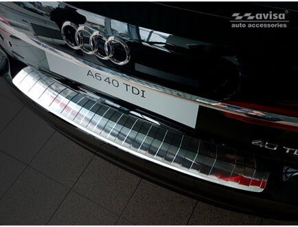 RVS Achterbumperprotector passend voor Audi A6 (C8) Avant 2018- 'Ribs'