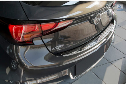 RVS Achterbumperprotector passend voor Opel Astra K HB 5-deurs 2015- 'Ribs'