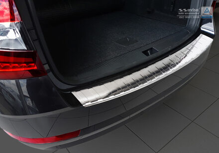 RVS Achterbumperprotector passend voor Skoda Octavia III Kombi Facelift 2017- 'Ribs'