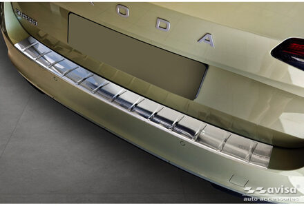 RVS Achterbumperprotector passend voor Skoda Superb IV Combi 2023- 'Ribs' AV235886