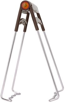 Rvs Anti-Brandwonden Pot Tang Multifunctionele Bekerhouder Kom Schotel Plaat Lade Clip Braadpan Clip Bold Thuis bruin