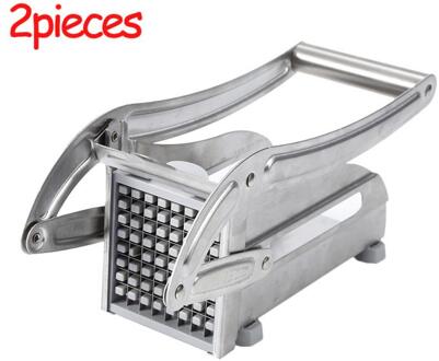 Rvs Antislip Aardappel Snijmachine Snijden Frieten Huishoudelijke Hand Gedrukt Frieten Machine Keuken Gadgets 2stukken