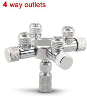 Rvs Aquarium Multi Manier CO2 Distributeur Splitter Naaldventiel, Terugslagklep Bubble Counter Voor Solenoid Regulator 4 Outlet