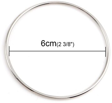 Rvs Armbanden Armbanden Zilver Kleur Eenvoudige Ronde Cirkel Armband Voor Vrouwen Party Casual Vintage Sieraden, 1 Pc Imitation Rhodium verguld