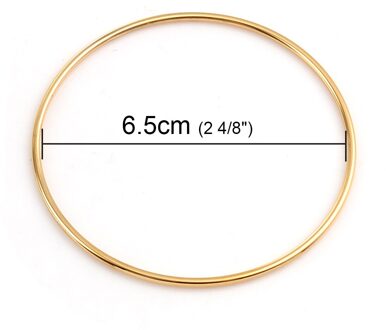 Rvs Armbanden Armbanden Zilver Kleur Eenvoudige Ronde Cirkel Armband Voor Vrouwen Party Casual Vintage Sieraden, 1 Pc Puur Goud Kleur