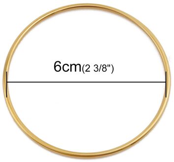 Rvs Armbanden Armbanden Zilver Kleur Eenvoudige Ronde Cirkel Armband Voor Vrouwen Party Casual Vintage Sieraden, 1 Pc Rhodium verguld