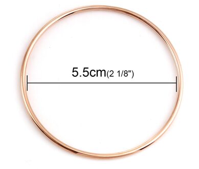 Rvs Armbanden Armbanden Zilver Kleur Eenvoudige Ronde Cirkel Armband Voor Vrouwen Party Casual Vintage Sieraden, 1 Pc roos Goud Kleur