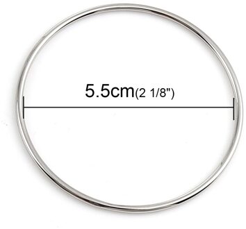 Rvs Armbanden Armbanden Zilver Kleur Eenvoudige Ronde Cirkel Armband Voor Vrouwen Party Casual Vintage Sieraden, 1 Pc zilver verguld