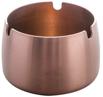 Rvs Asbak Ronde Portable Grote Capaciteit Winddicht Outdoor Indoor Tuin Terras Balkon Huishouden Asbak roos goud