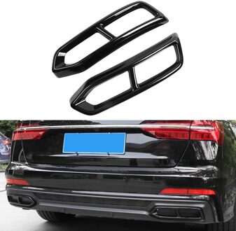 Rvs Auto Staart Keel Pijp Decoratie Frame Trim Styling Voor-A6L Auto Exterieur Accessoires