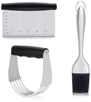Rvs Bakken Tool Set Ei Separator Gebak Schraper Deeg Tool Biscuit Cake Bakken Mold Bakken Accessoires 3stk
