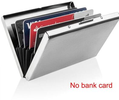 Rvs Bank Credit Kaarthouder Voor Mannen Anti Beschermen Reizen ID Kaarthouder Mannen Portemonnee Metal Case zilver