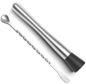 Rvs Bar Cocktail Muddler En Menglepel Muddler Bar Tool Set Diy Drinken Fruit Ijs Bartenders Bar Bar Gereedschap