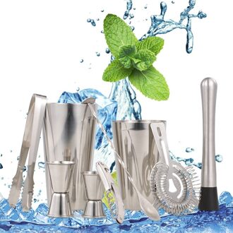 Rvs Bar Sets 9 Stks/set Bar Set Rode Wijn Boston Cocktail Shaker Gin Drinken Set Kit Voor Bar