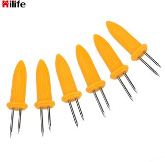 Rvs Bbq Gereedschap Barbecue Benodigdheden 6 Stks/set Vorken Corn Houders Multifunctionele