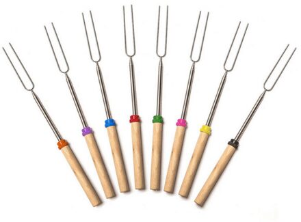 Rvs Bbq Marshmallow Roosteren Sticks Camping Kookgerei Uitbreiding Koffiebrander Telescopische Vorken Voor Kids
