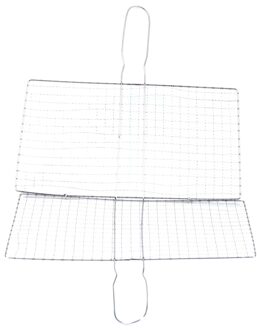 Rvs Bbq Vis Vlees Netto Barbecue Grill Mesh Draad Klem Outdoor Picknick