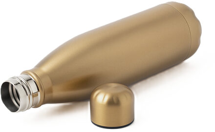 RVS Bidon Waterfles Marbella - drinkfles - met schroefdop - goud kleurig - 780 ml - metaal