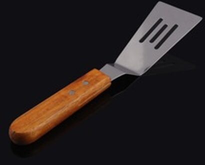 Rvs Biefstuk Spatel Houten Handvat Platte Vergiet Schop Voor Koken Befsteak En Westerse Stijl Voedsel Schoppen