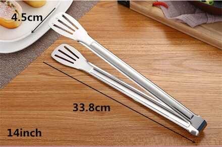 Rvs Brood Tang Buffet Type Barbecue Vlees Clip Bbq Accessoires Grill Tool Bbq Tong Keuken Gereedschap Keuken Accessoires 14duim