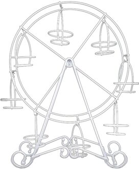 Rvs Cake Display Houder Reuzenrad 8 Cup Cake Stand Draaien Wedding Party Verjaardag Bakken Tools Dessert Decor wit
