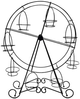 Rvs Cake Display Houder Reuzenrad 8 Cup Cake Stand Draaien Wedding Party Verjaardag Bakken Tools Dessert Decor zwart