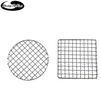 Rvs Camping Pot Rack Outdoor Barbecue Mesh Draagbare Outdoor Brandhout Rack Camping Kachel Accessoires ronde vorm